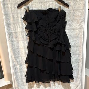 Express cocktail dress with rose ruffles